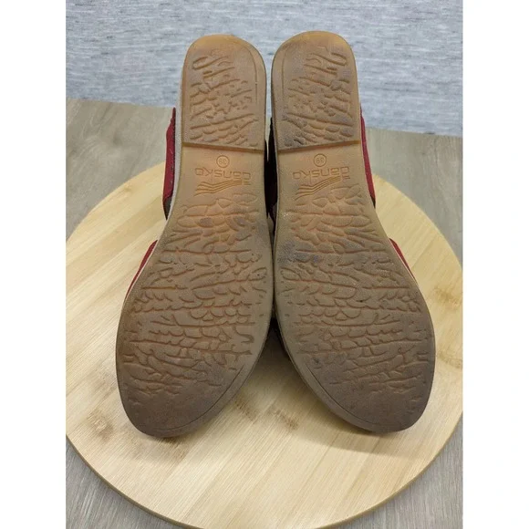 Dansko Red Leather Buckle Strap Wedge Sandals‎ Comfort Shoes Size 39 8.5 Selma - Picture 6 of 9